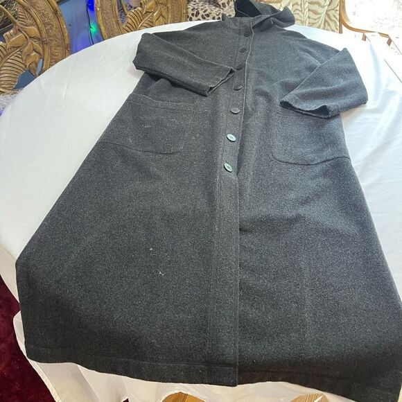 Eileen Fisher Grey Wool Long Coat Size Small - Picture 1 of 10